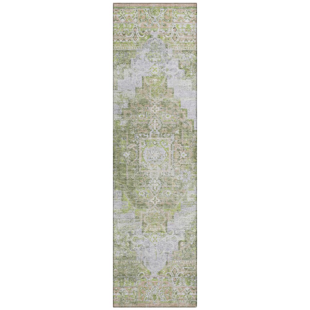 Machine Washable Indoor/Outdoor Chantille ACN2140 Aloe 2'3" x 7'6" Runner Rug. Picture 1