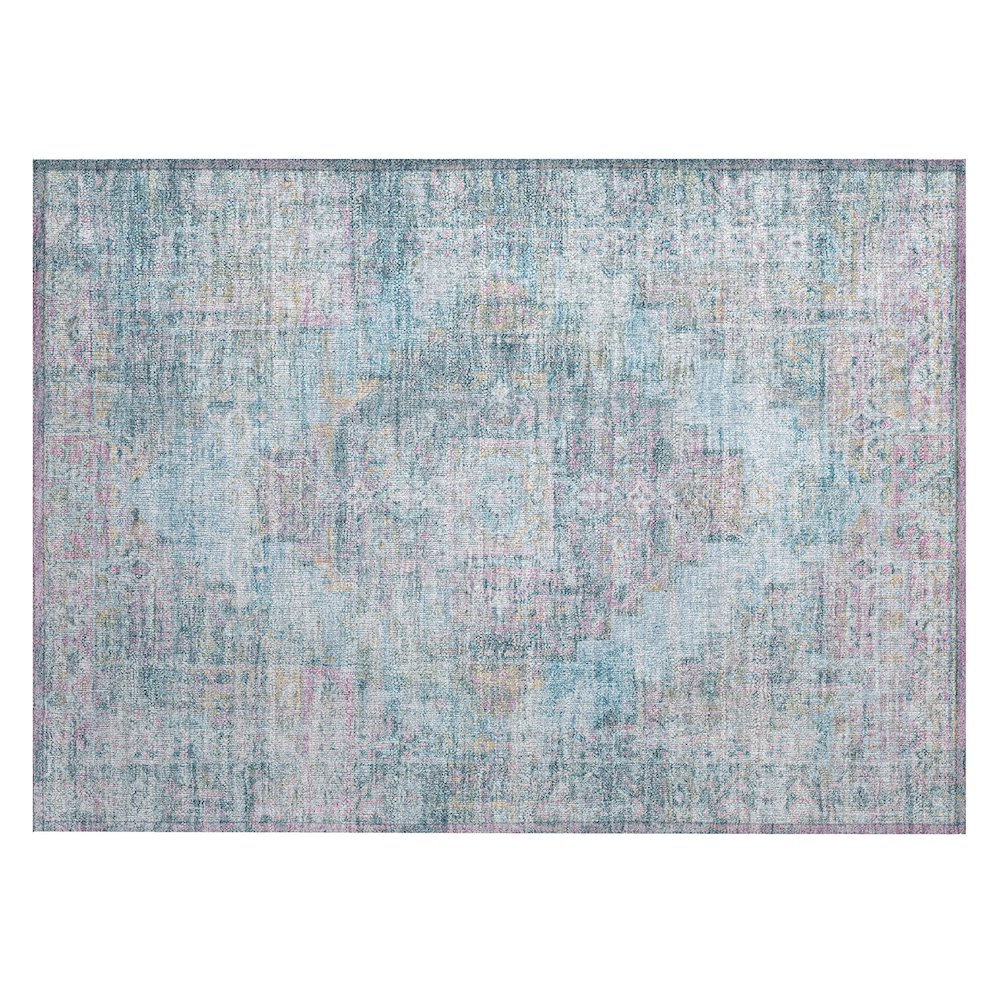 Machine Washable Indoor/Outdoor Chantille ACN2140 Blue 1'8" x 2'6" Rug. Picture 1