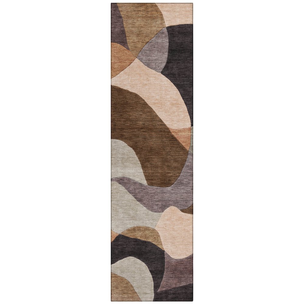 Machine Washable Indoor/Outdoor Chantille ACN2141 Chocolate 2'3"x7'6" Runner Rug. Picture 1