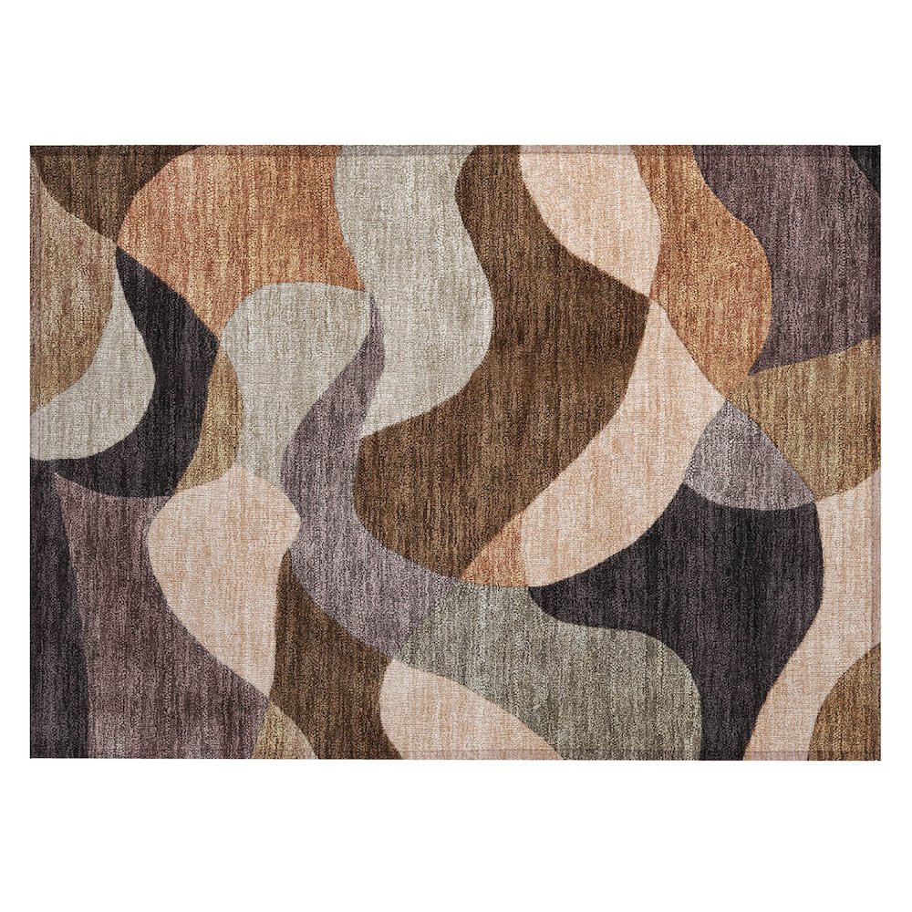 Machine Washable Indoor/Outdoor Chantille ACN2141 Chocolate 1'8" x 2'6" Rug. Picture 1