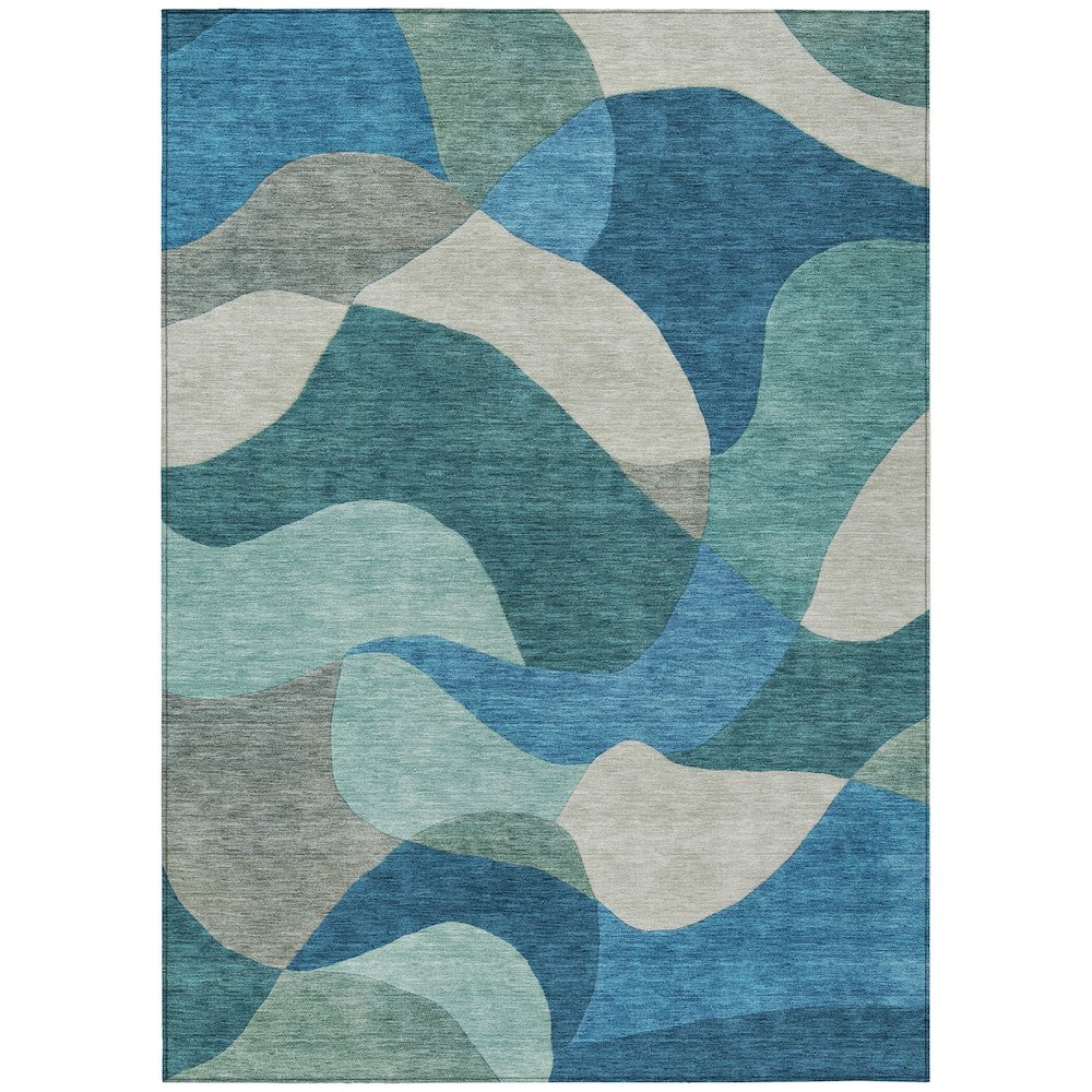 Machine Washable Indoor/Outdoor Chantille ACN2141 Teal 2'6" x 3'10" Rug. Picture 1