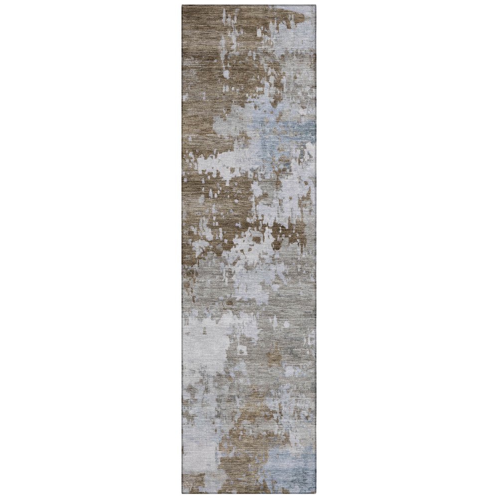 Machine Washable Indoor/Outdoor Chantille ACN2142 Chocolate 2'3"x7'6" Runner Rug. Picture 1