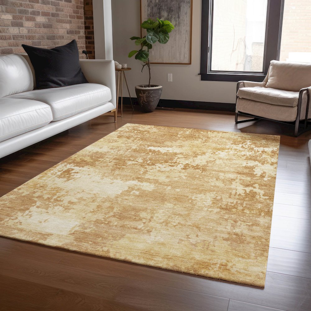 Machine Washable Indoor/Outdoor Chantille ACN2142 Copper 2'6" x 3'10" Rug. Picture 5