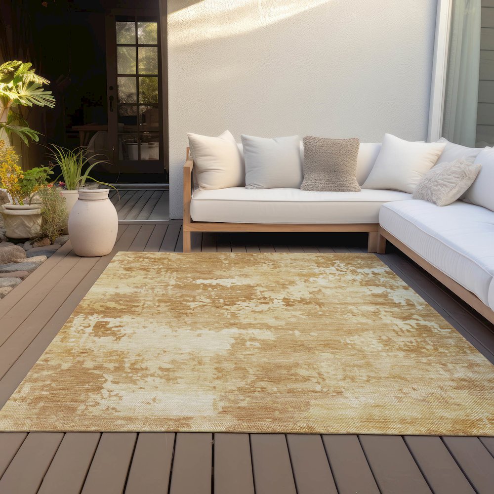 Machine Washable Indoor/Outdoor Chantille ACN2142 Copper 2'6" x 3'10" Rug. Picture 7
