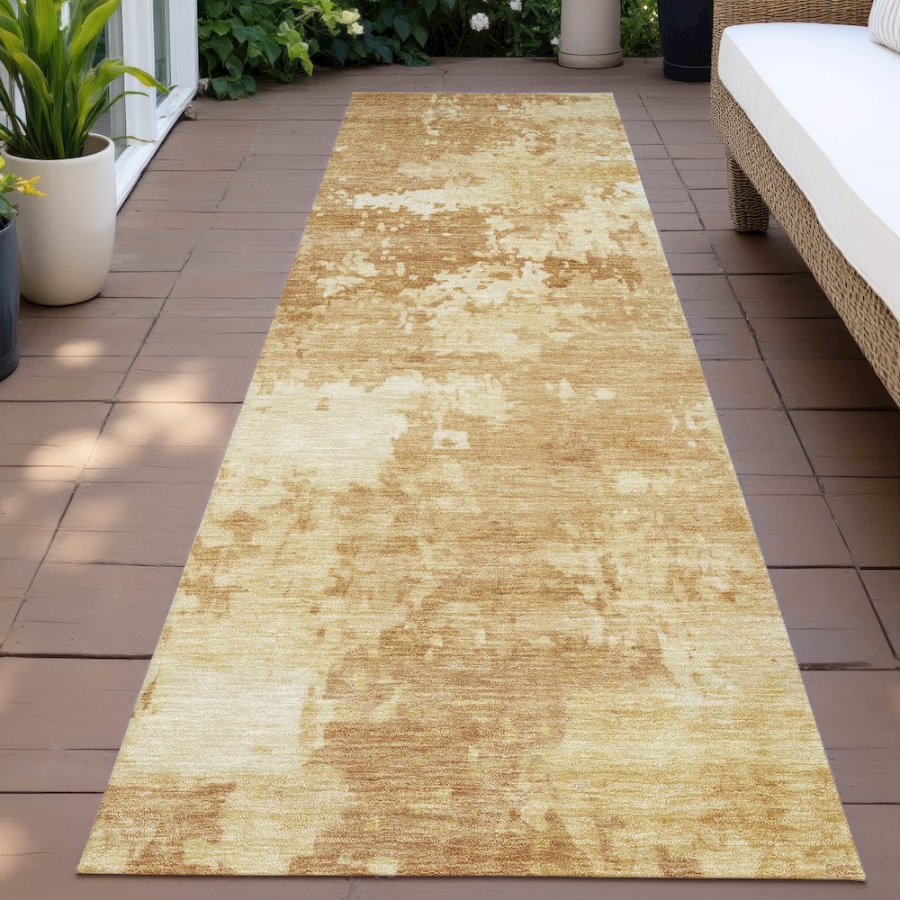 Machine Washable Indoor/Outdoor Chantille ACN2142 Copper 2'3" x 7'6" Runner Rug. Picture 6