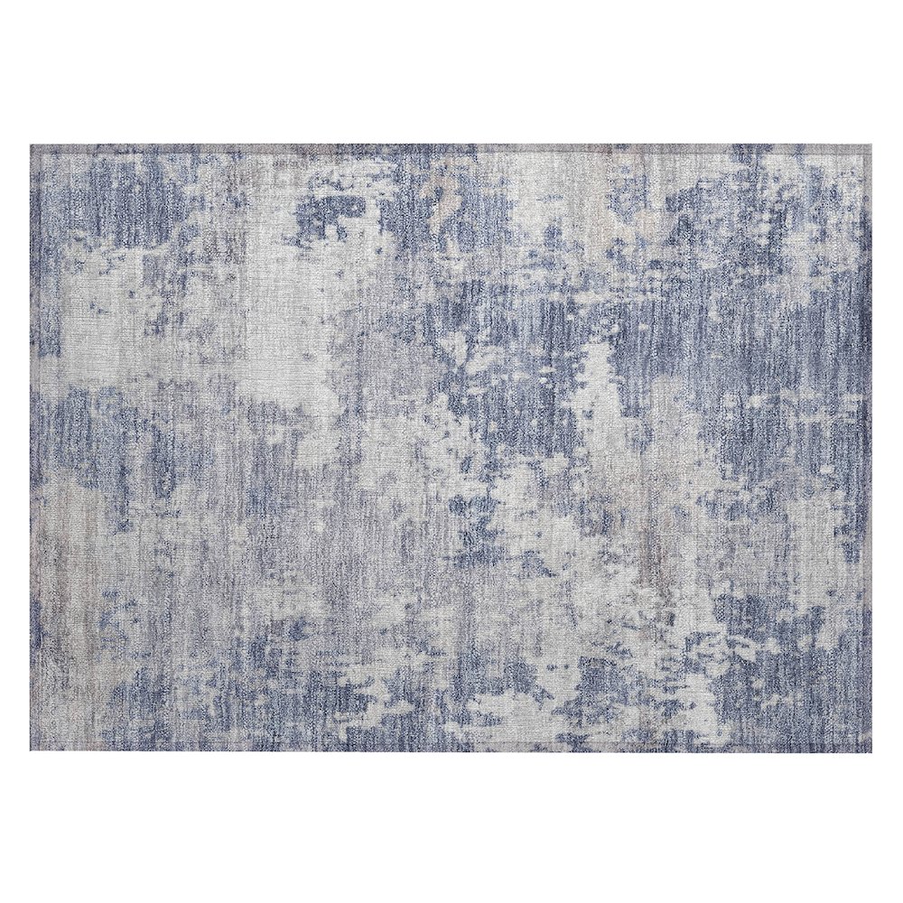 Machine Washable Indoor/Outdoor Chantille ACN2142 Denim 1'8" x 2'6" Rug. Picture 1