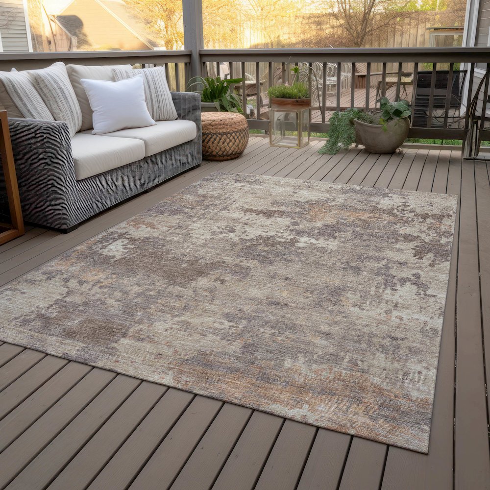Machine Washable Indoor/Outdoor Chantille ACN2143 Brown 2'6" x 3'10" Rug. Picture 8