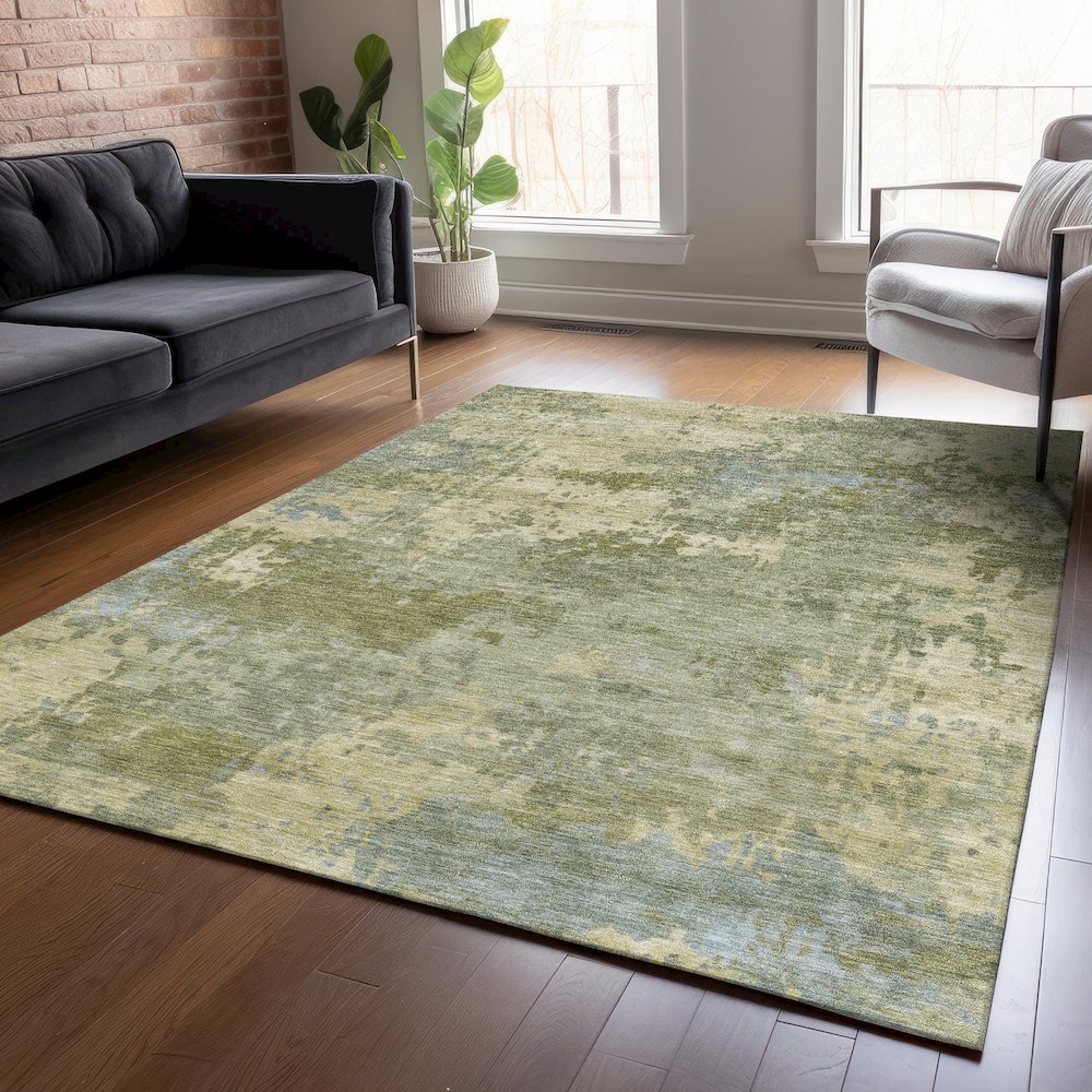 Machine Washable Indoor/Outdoor Chantille ACN2143 Green 2'6" x 3'10" Rug. Picture 5