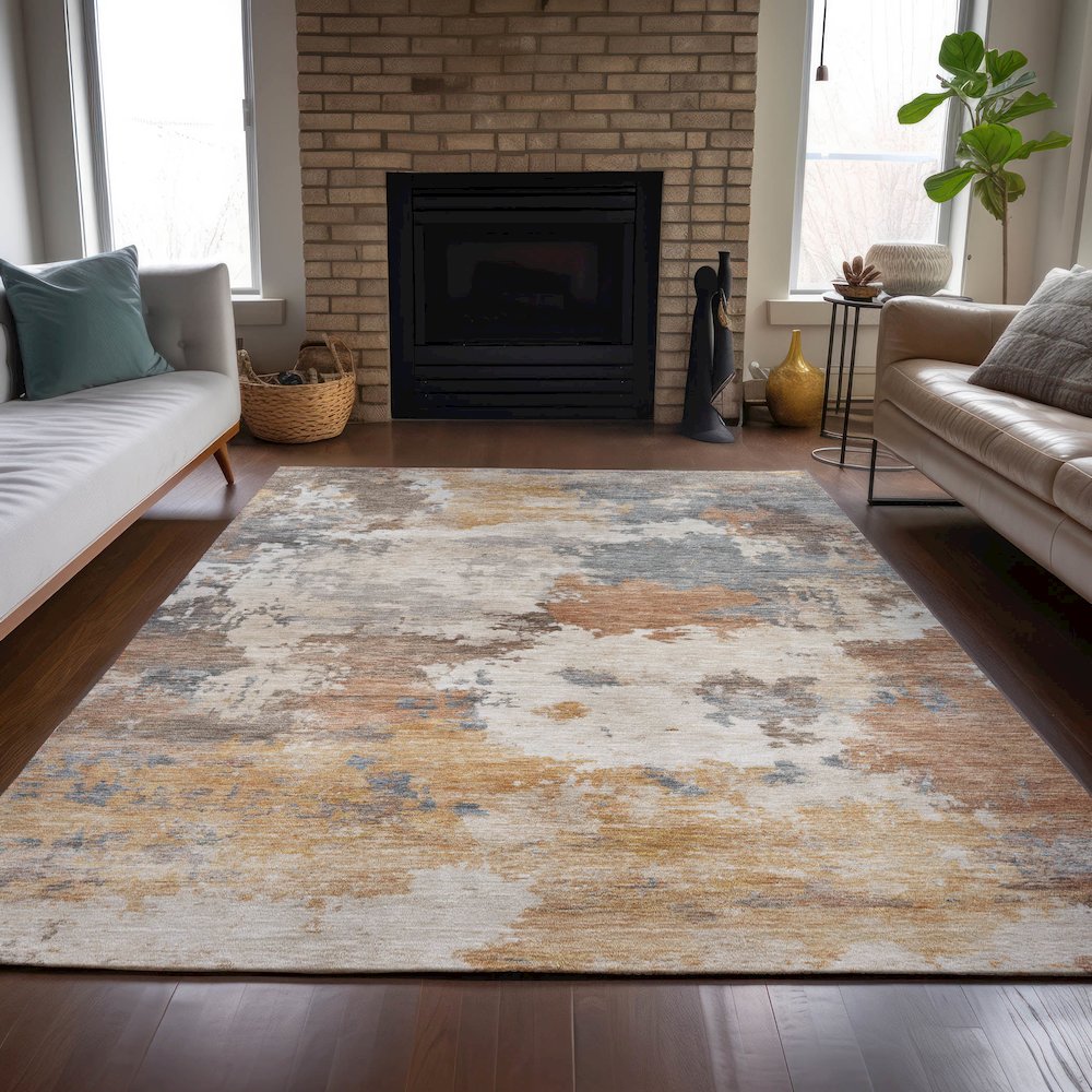 Machine Washable Indoor/Outdoor Chantille ACN2144 Paprika 2'6" x 3'10" Rug. Picture 6