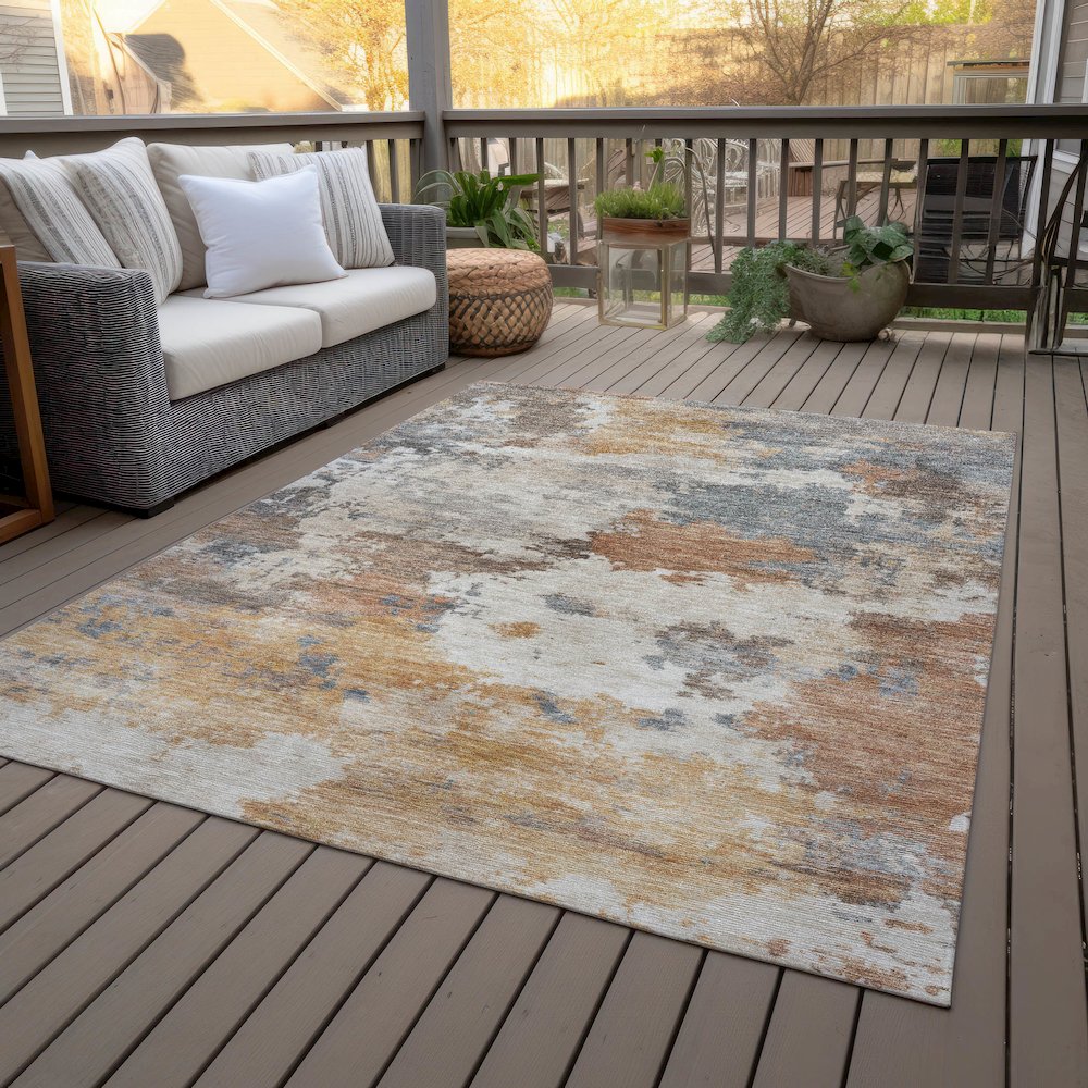 Machine Washable Indoor/Outdoor Chantille ACN2144 Paprika 2'6" x 3'10" Rug. Picture 8