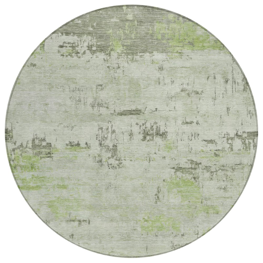 Machine Washable Indoor/Outdoor Chantille ACN2145 Aloe 8' x 8' Round Rug. Picture 1
