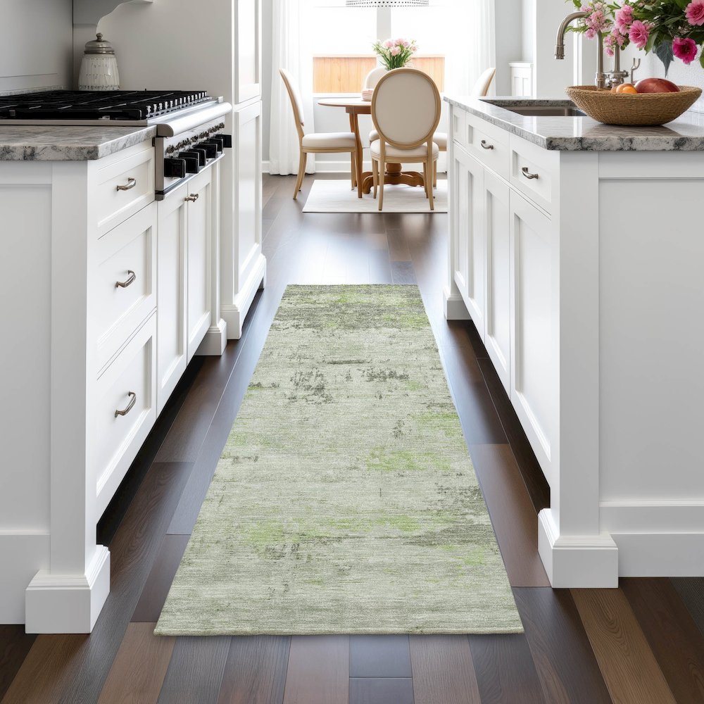 Machine Washable Indoor/Outdoor Chantille ACN2145 Aloe 2'3" x 7'6" Runner Rug. Picture 5