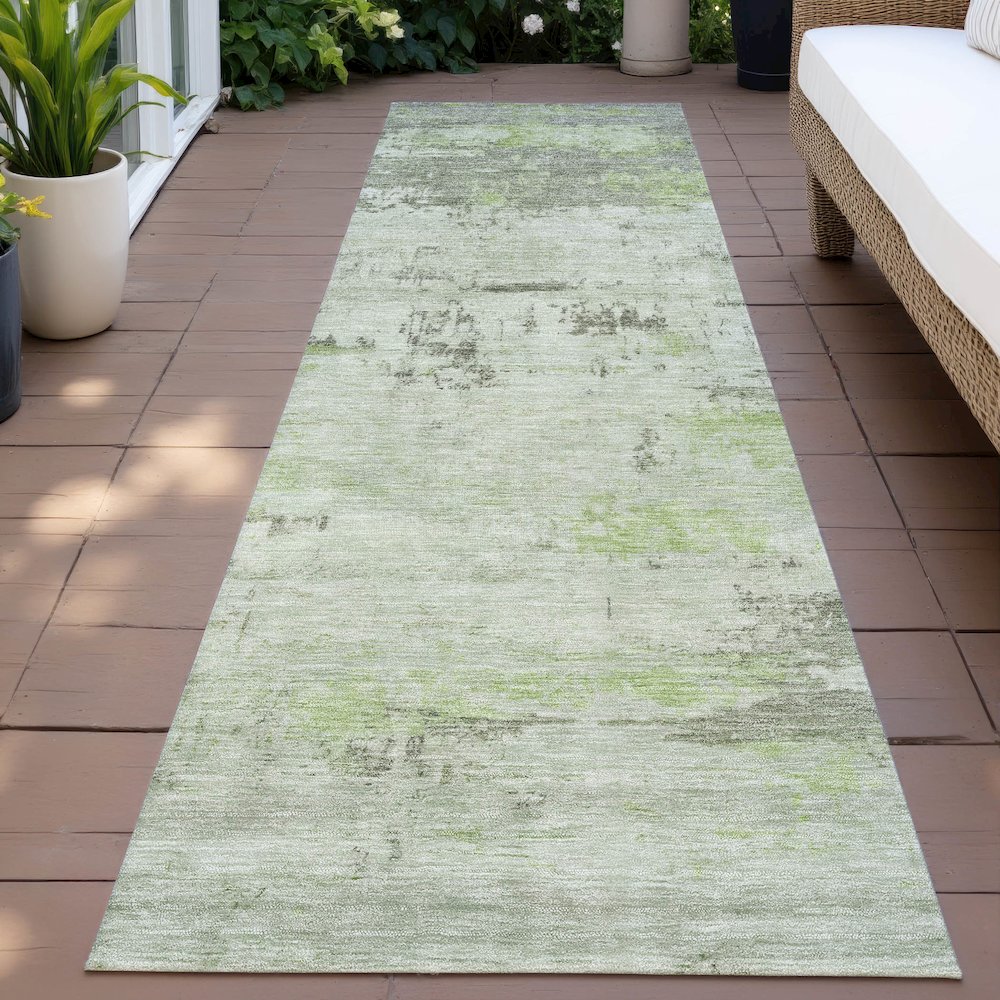 Machine Washable Indoor/Outdoor Chantille ACN2145 Aloe 2'3" x 7'6" Runner Rug. Picture 6