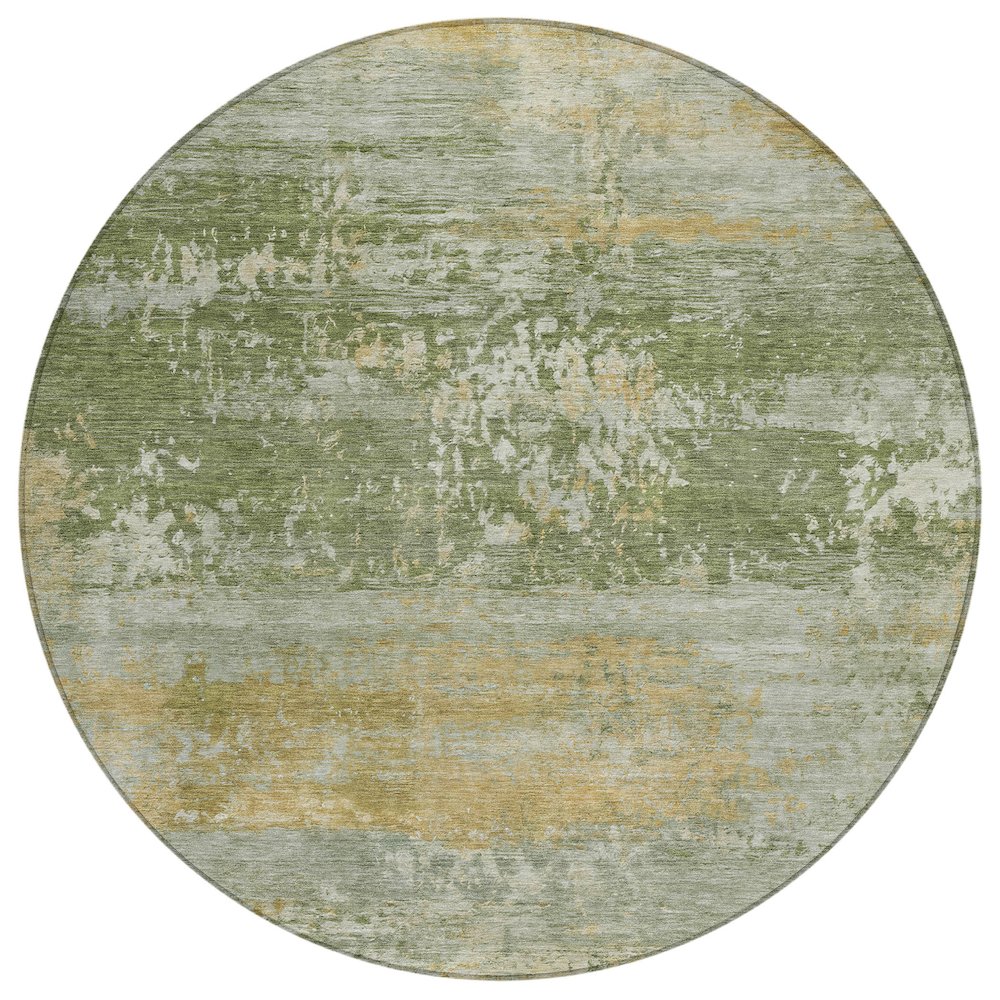 Machine Washable Indoor/Outdoor Chantille ACN2146 Aloe 8' x 8' Round Rug. Picture 1