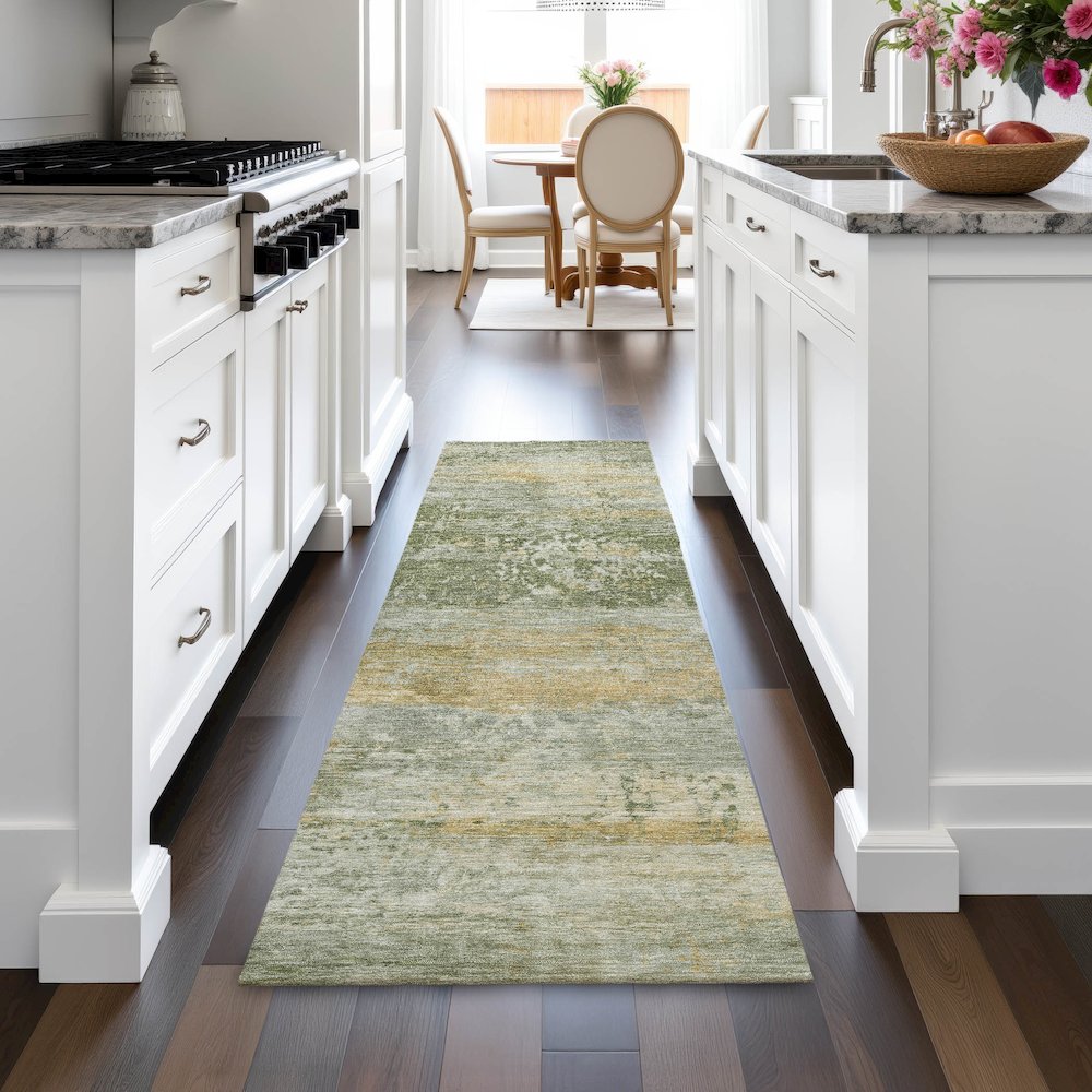 Machine Washable Indoor/Outdoor Chantille ACN2146 Aloe 2'3" x 7'6" Runner Rug. Picture 5