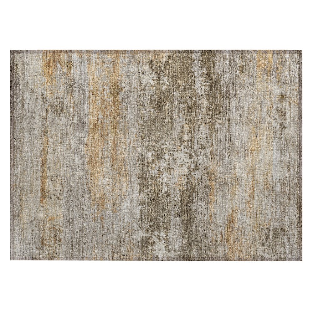 Machine Washable Indoor/Outdoor Chantille ACN2146 Brown 1'8" x 2'6" Rug. Picture 1