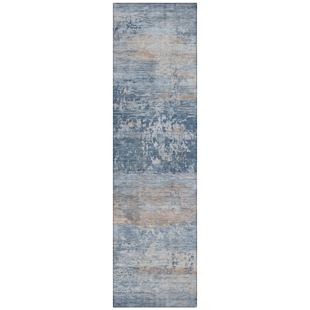 Machine Washable Indoor/Outdoor Chantille ACN2146 Denim 2'3" x 7'6" Runner Rug. Picture 1