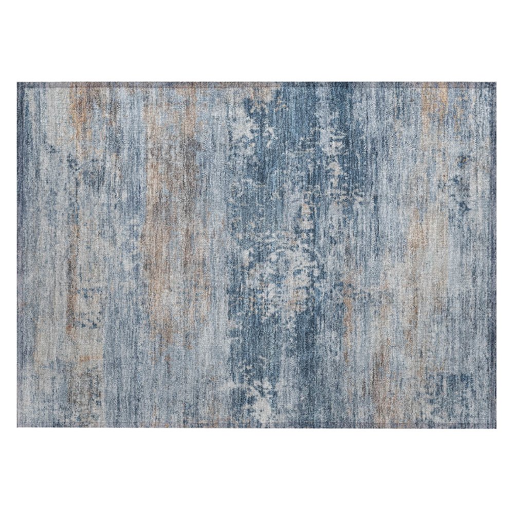 Machine Washable Indoor/Outdoor Chantille ACN2146 Denim 1'8" x 2'6" Rug. Picture 1