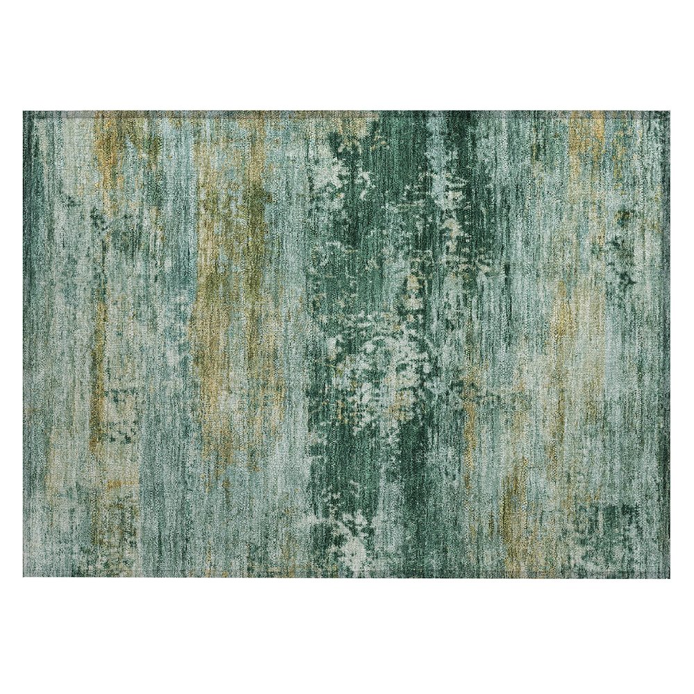 Machine Washable Indoor/Outdoor Chantille ACN2146 Green 1'8" x 2'6" Rug. Picture 1