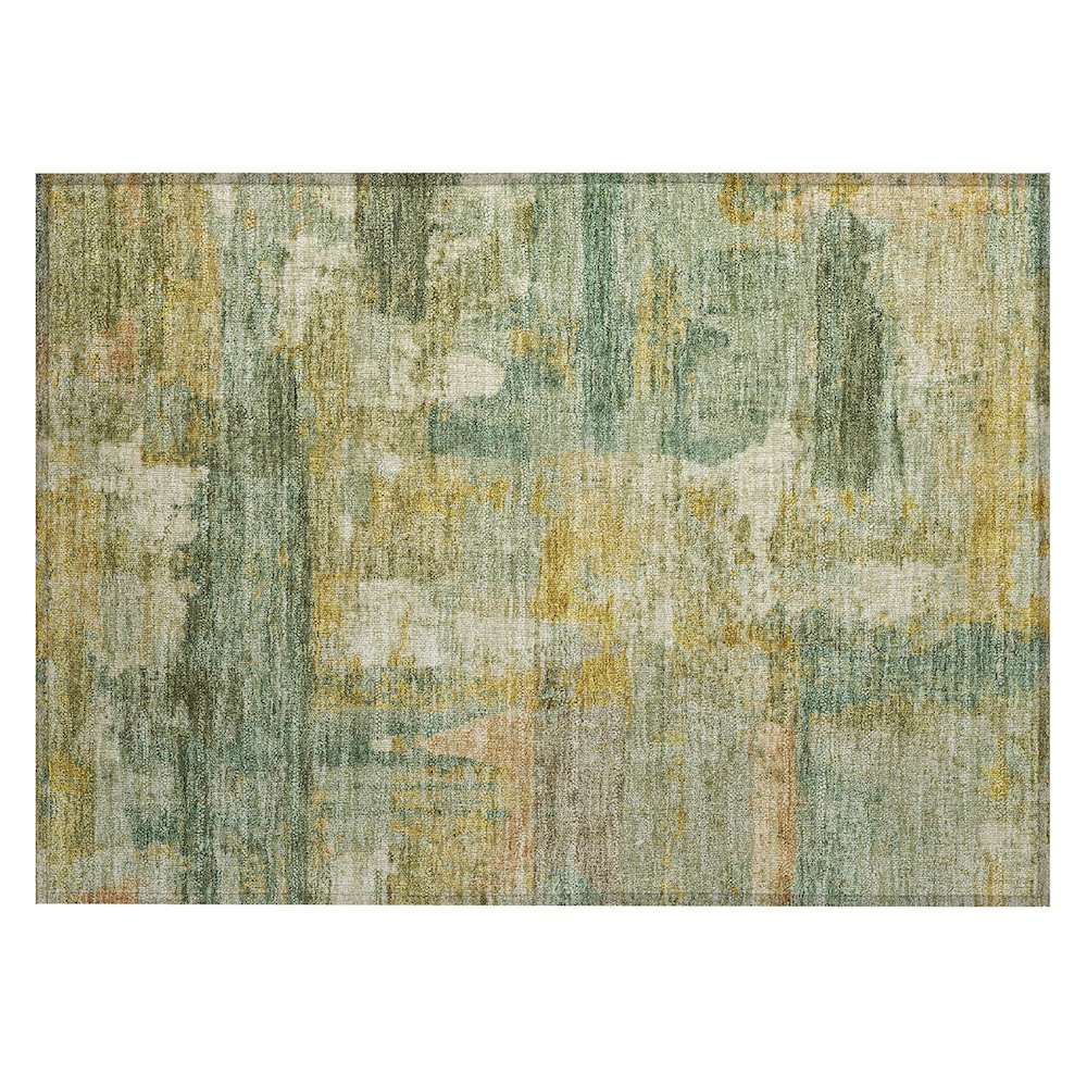 Machine Washable Indoor/Outdoor Chantille ACN2147 Green 1'8" x 2'6" Rug. Picture 1