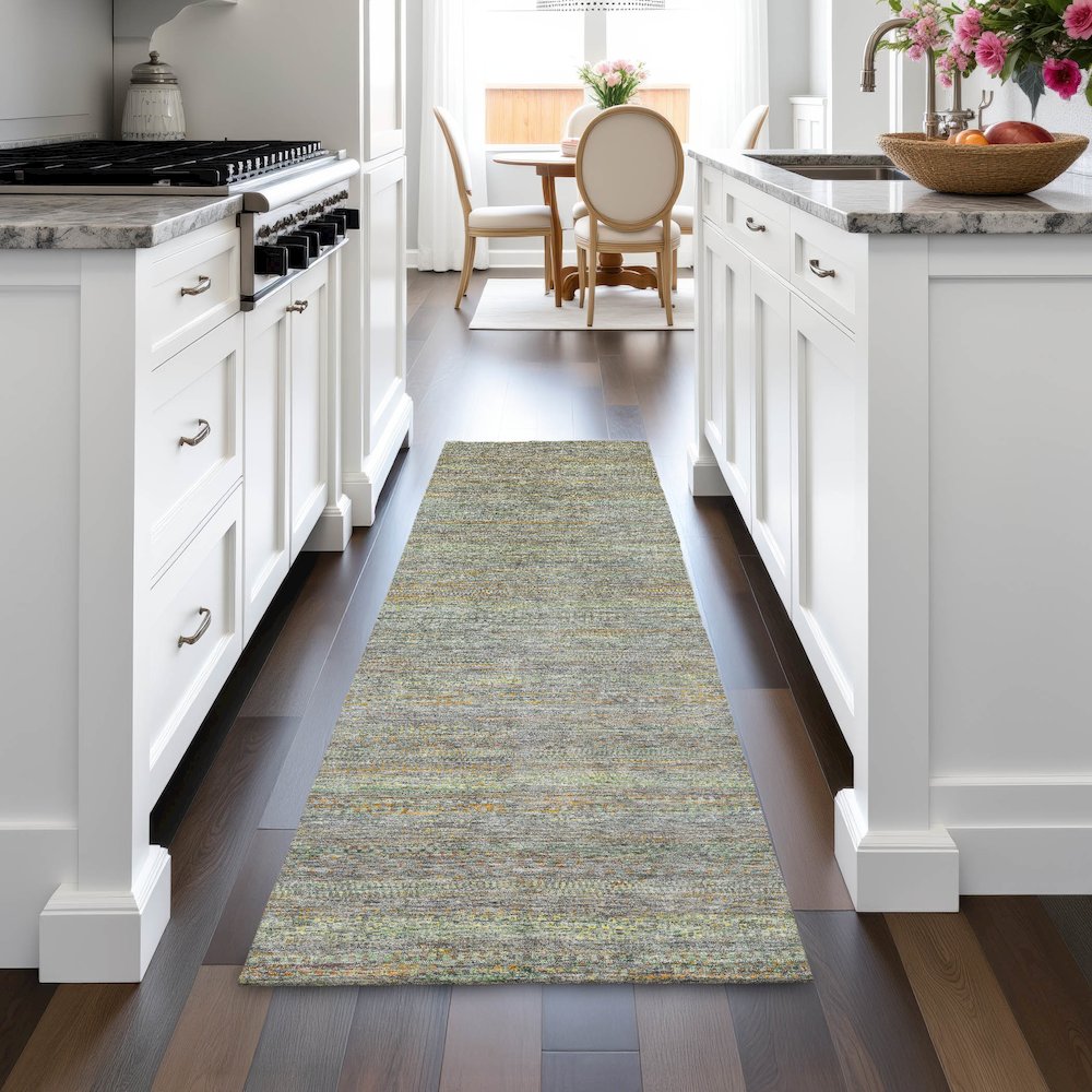 Machine Washable Indoor/Outdoor Chantille ACN2148 Gray 2'3" x 7'6" Runner Rug. Picture 5