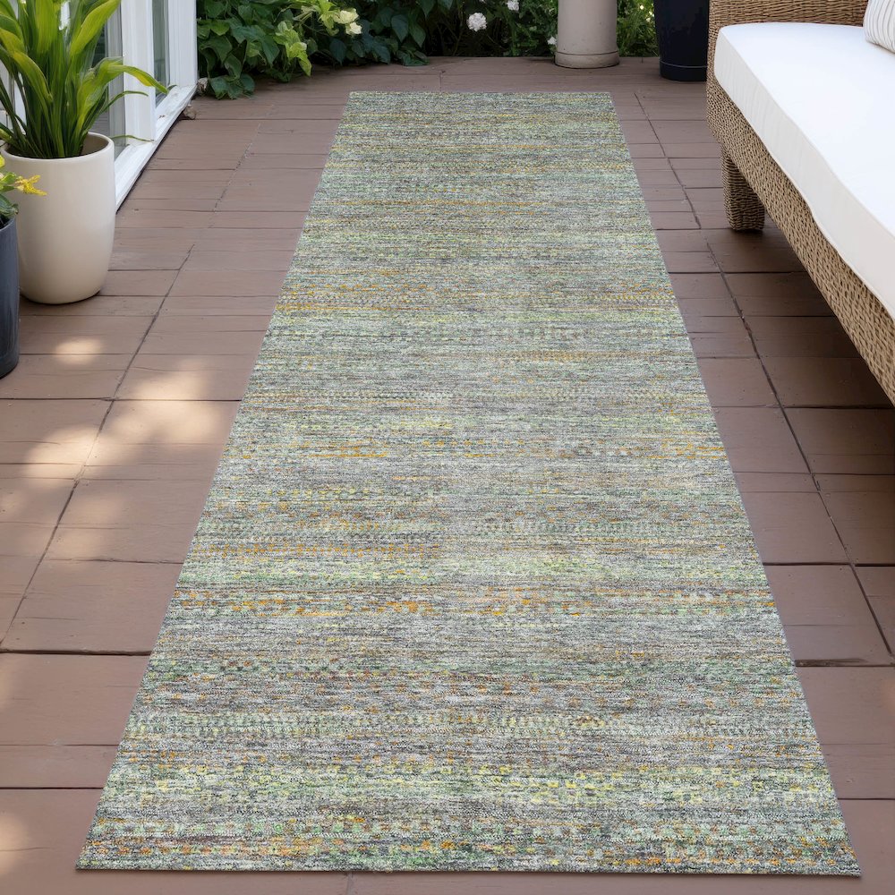 Machine Washable Indoor/Outdoor Chantille ACN2148 Gray 2'3" x 7'6" Runner Rug. Picture 6