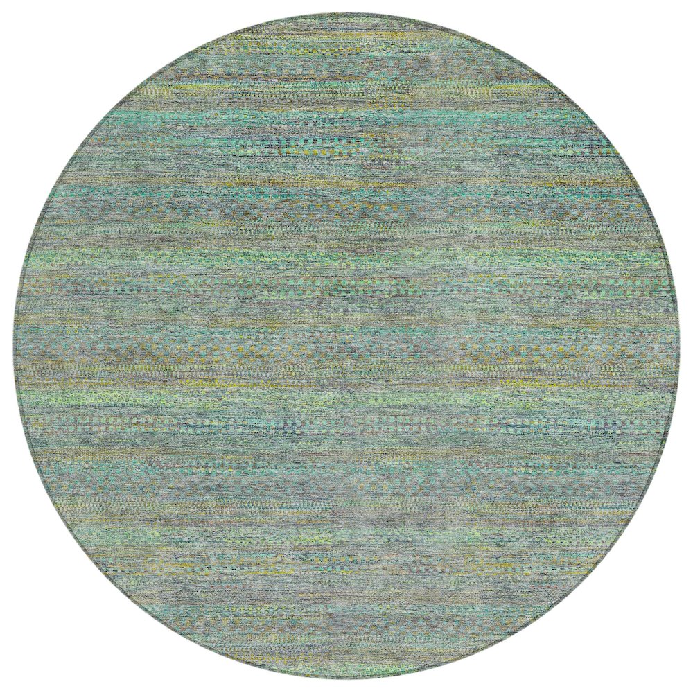Machine Washable Indoor/Outdoor Chantille ACN2148 Pewter 8' x 8' Round Rug. Picture 1