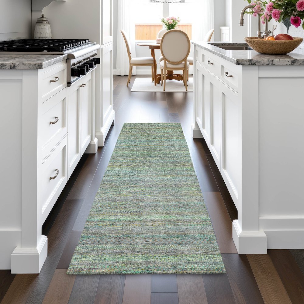 Machine Washable Indoor/Outdoor Chantille ACN2148 Pewter 2'3" x 7'6" Runner Rug. Picture 5