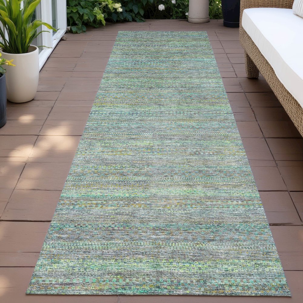 Machine Washable Indoor/Outdoor Chantille ACN2148 Pewter 2'3" x 7'6" Runner Rug. Picture 6