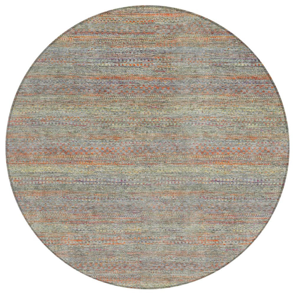 Machine Washable Indoor/Outdoor Chantille ACN2148 Sage 8' x 8' Round Rug. Picture 1