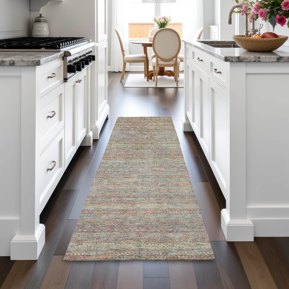 Machine Washable Indoor/Outdoor Chantille ACN2148 Sage 2'3" x 7'6" Runner Rug. Picture 5