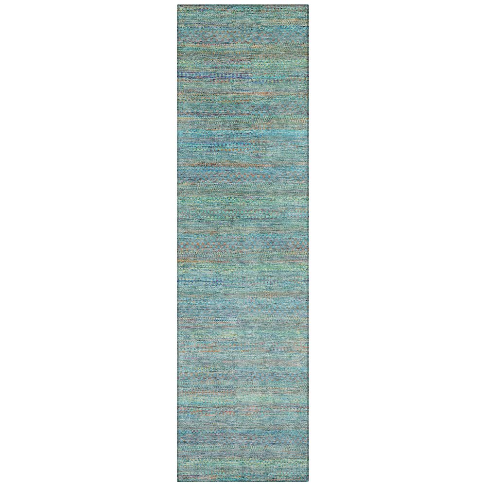 Machine Washable Indoor/Outdoor Chantille ACN2148 Teal 2'3" x 7'6" Runner Rug. Picture 1