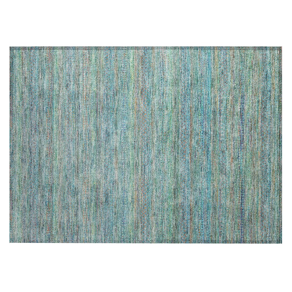 Machine Washable Indoor/Outdoor Chantille ACN2148 Teal 1'8" x 2'6" Rug. Picture 1