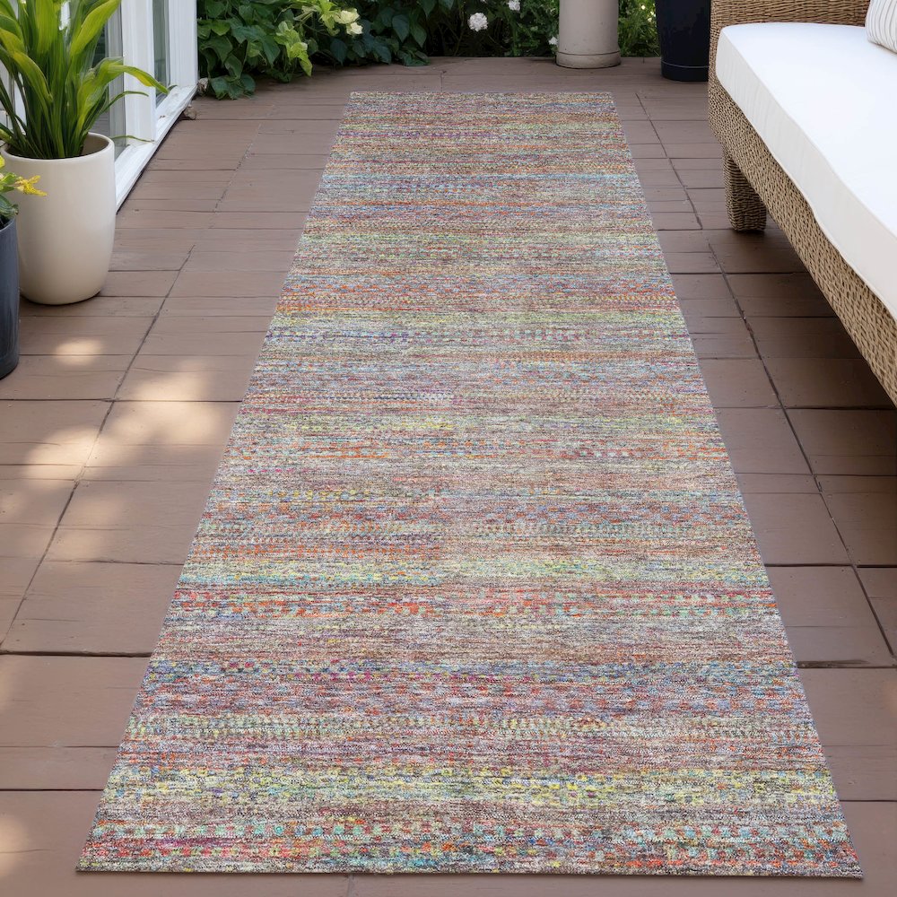 Machine Washable Indoor/Outdoor Chantille ACN2148 Terracotta 2'3"x7'6"Runner Rug. Picture 6