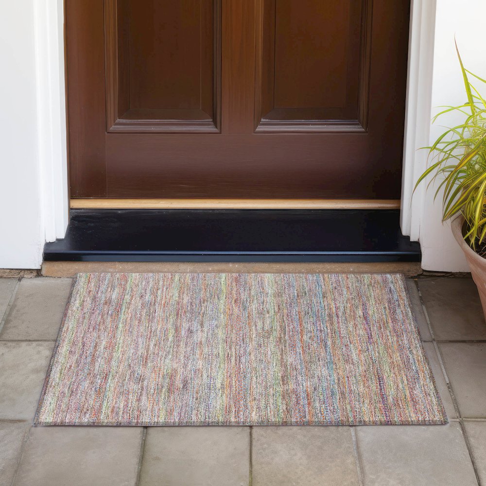 Machine Washable Indoor/Outdoor Chantille ACN2148 Terracotta 1'8" x 2'6" Rug. Picture 6