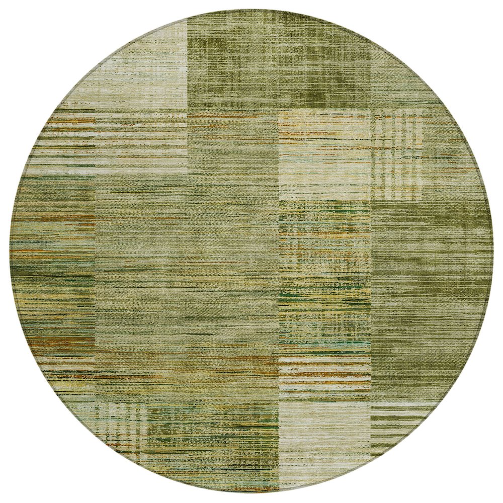 Machine Washable Indoor/Outdoor Chantille ACN2149 Aloe 8' x 8' Round Rug. Picture 1