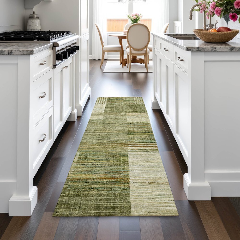 Machine Washable Indoor/Outdoor Chantille ACN2149 Aloe 2'3" x 7'6" Runner Rug. Picture 5