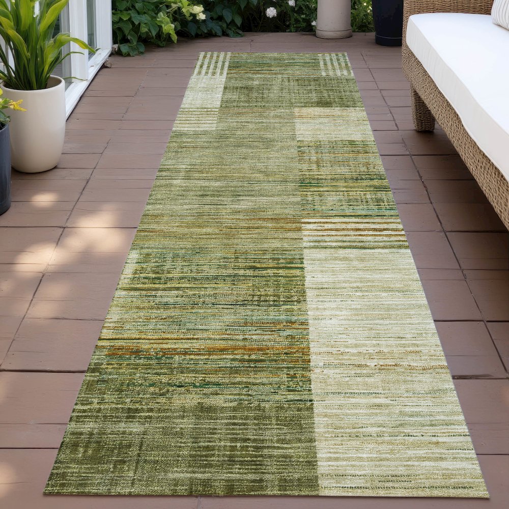 Machine Washable Indoor/Outdoor Chantille ACN2149 Aloe 2'3" x 7'6" Runner Rug. Picture 6
