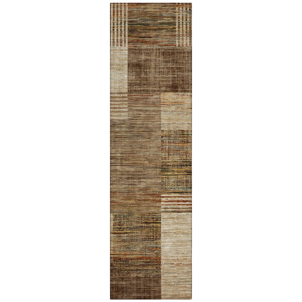 Machine Washable Indoor/Outdoor Chantille ACN2149 Brown 2'3" x 7'6" Runner Rug. Picture 1