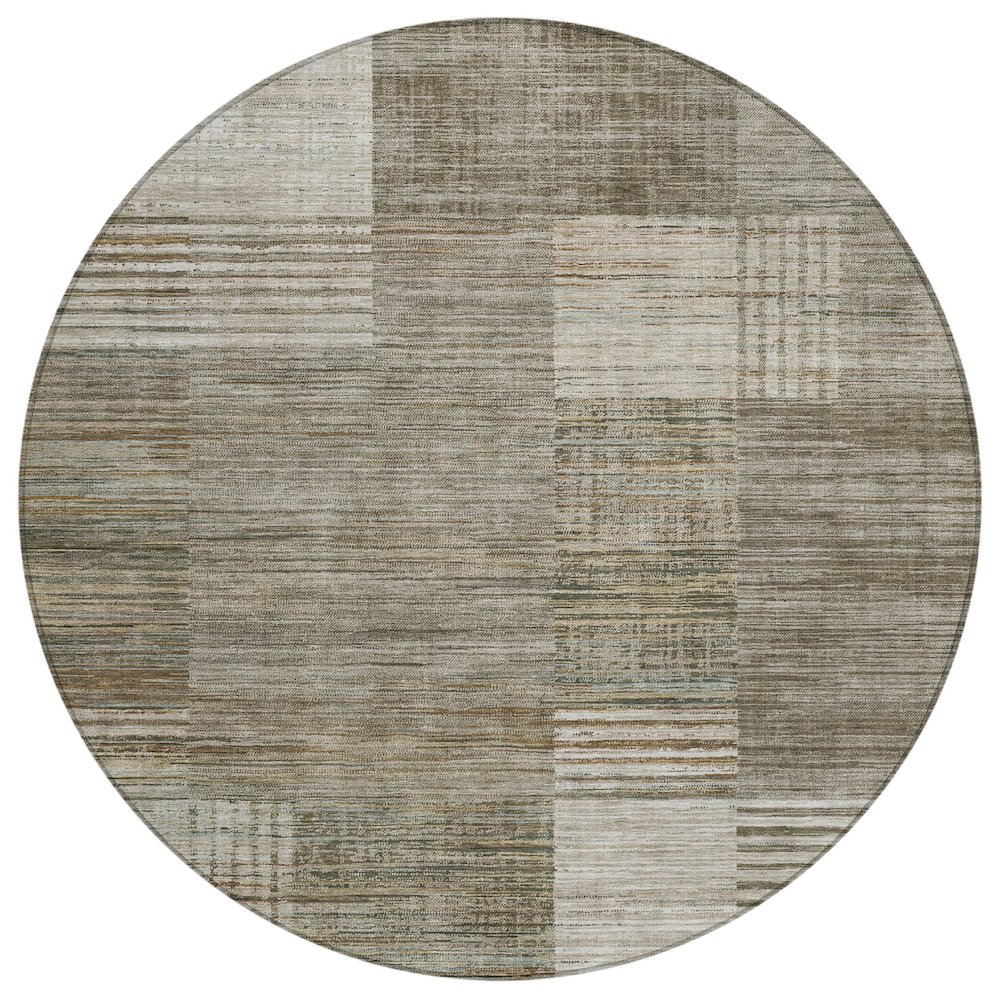 Machine Washable Indoor/Outdoor Chantille ACN2149 Pewter 8' x 8' Round Rug. Picture 1