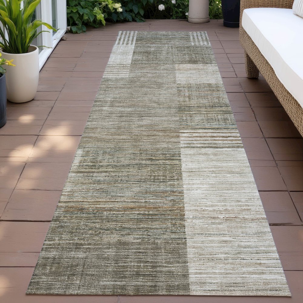 Machine Washable Indoor/Outdoor Chantille ACN2149 Pewter 2'3" x 7'6" Runner Rug. Picture 6