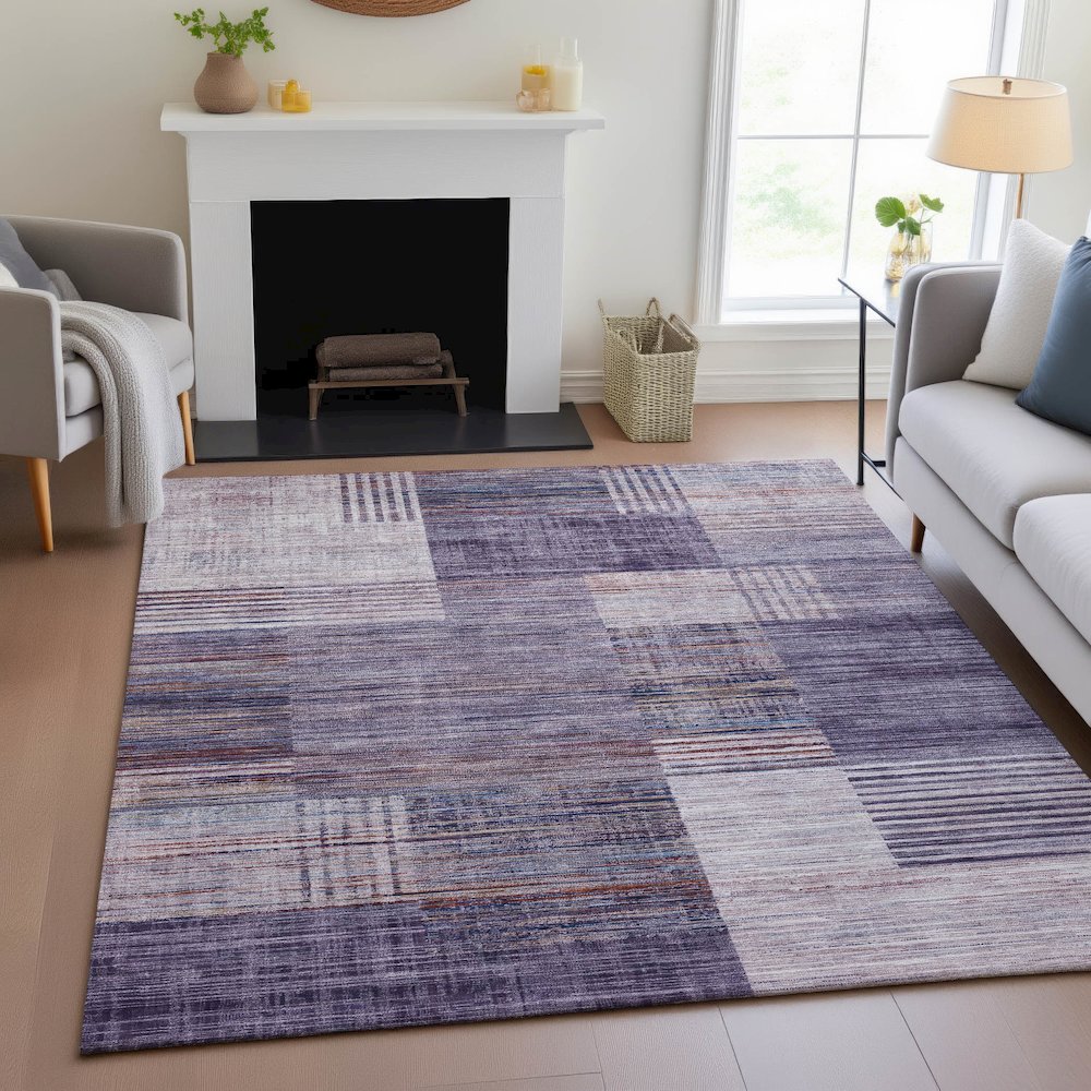 Machine Washable Indoor/Outdoor Chantille ACN2149 Plum 2'6" x 3'10" Rug. Picture 5