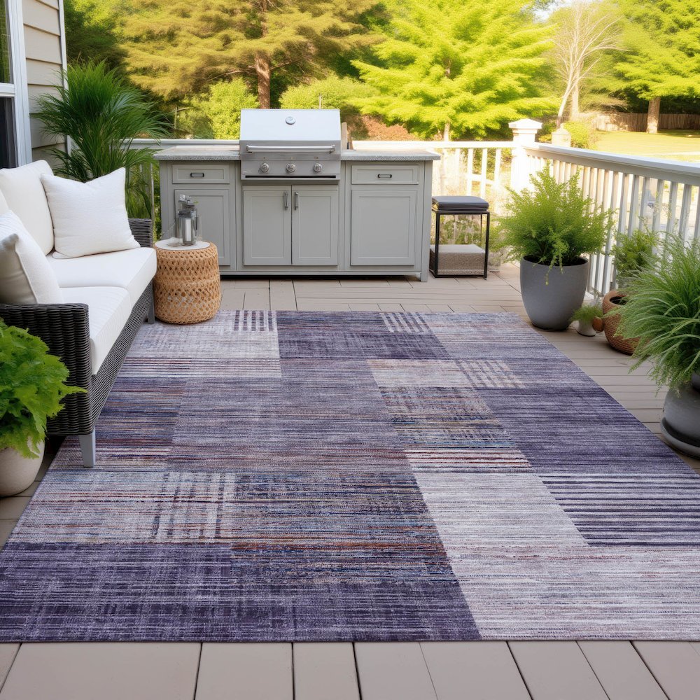 Machine Washable Indoor/Outdoor Chantille ACN2149 Plum 2'6" x 3'10" Rug. Picture 7