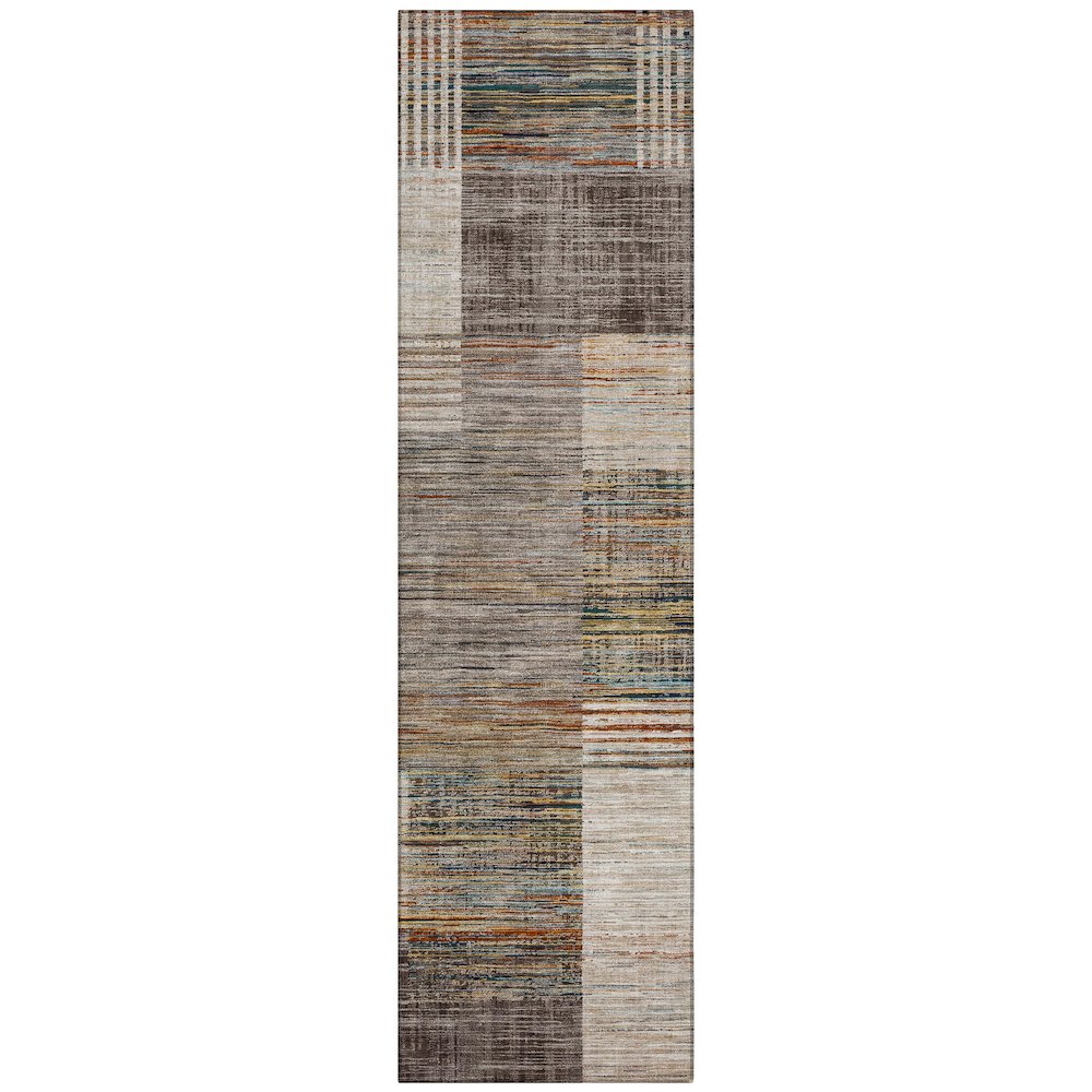 Machine Washable Indoor/Outdoor Chantille ACN2149 Taupe 2'3" x 7'6" Runner Rug. Picture 1