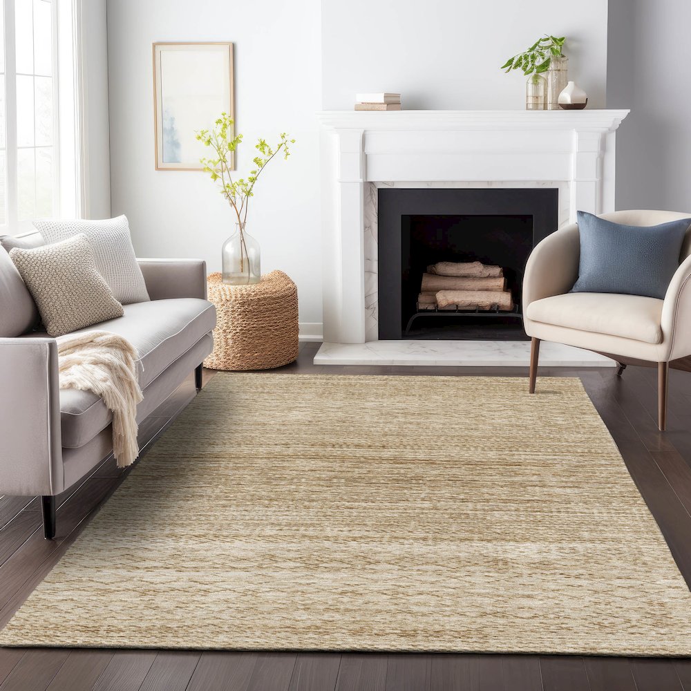 Machine Washable Indoor/Outdoor Chantille ACN2150 Beige 2'6" x 3'10" Rug. Picture 6