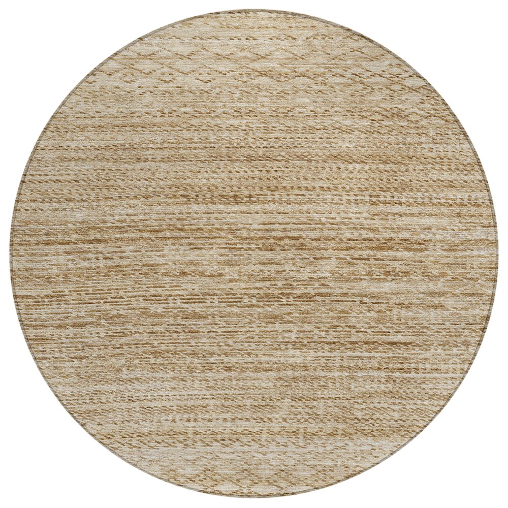 Machine Washable Indoor/Outdoor Chantille ACN2150 Beige 8' x 8' Round Rug. Picture 1