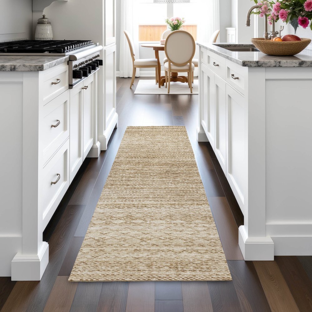 Machine Washable Indoor/Outdoor Chantille ACN2150 Beige 2'3" x 7'6" Runner Rug. Picture 5