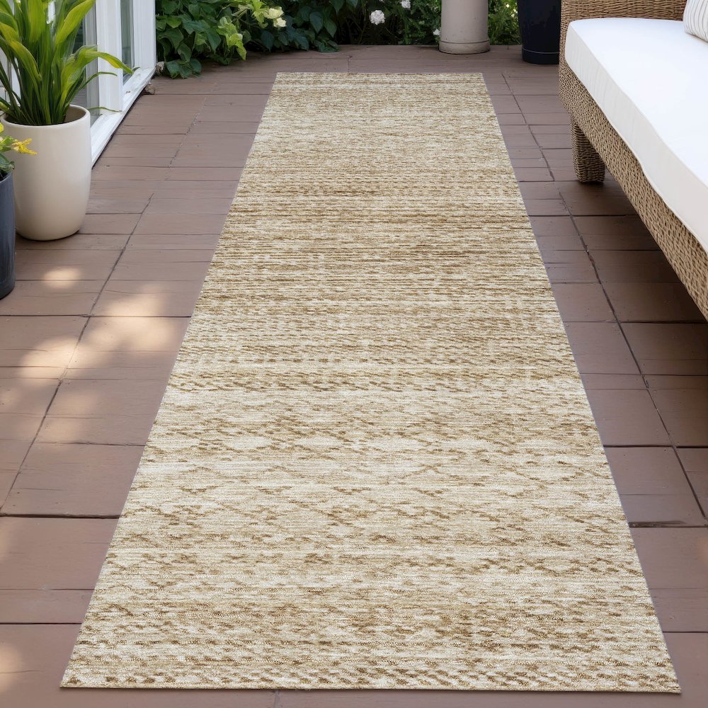 Machine Washable Indoor/Outdoor Chantille ACN2150 Beige 2'3" x 7'6" Runner Rug. Picture 6