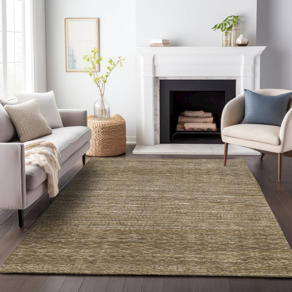 Machine Washable Indoor/Outdoor Chantille ACN2150 Chocolate 2'6" x 3'10" Rug. Picture 6