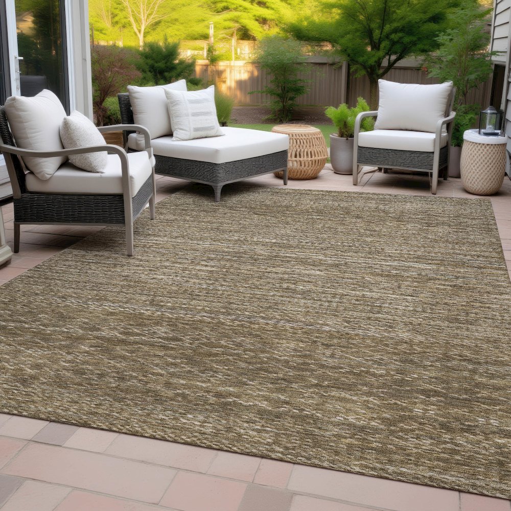Machine Washable Indoor/Outdoor Chantille ACN2150 Chocolate 2'6" x 3'10" Rug. Picture 8